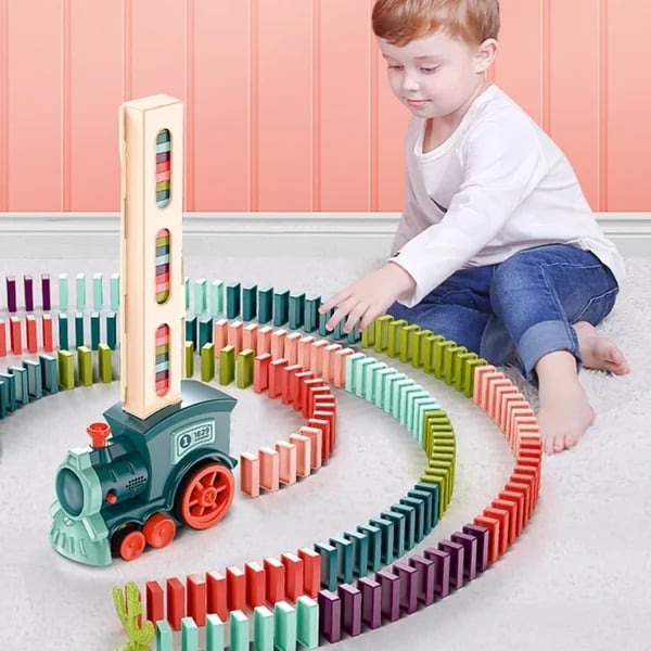 Automatic Domino Train – Educational STEM Toy with Light & Sound
