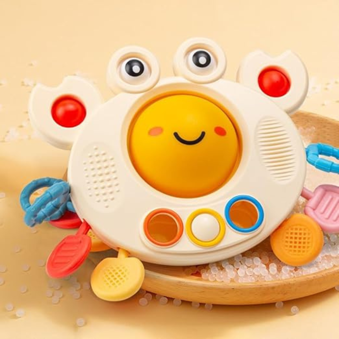 Baby Pull Toy Silicone | SensyCrab Motor Skills Trainer 0–4 Years