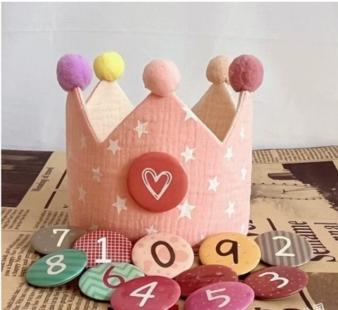 Children's Birthday Crown | Interchangeable Age Numbers | Soft Fit | Cotton