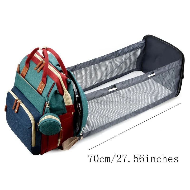 2-in-1 Nappy Bag with Fold-Out Baby Bed – Ideal for On the Go & Travelling | TravelNest