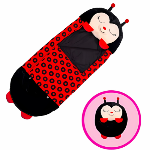 Children's Sleeping Bag | 2-in-1 Sleeping Bag & Pillow | Soft Cartoon Design