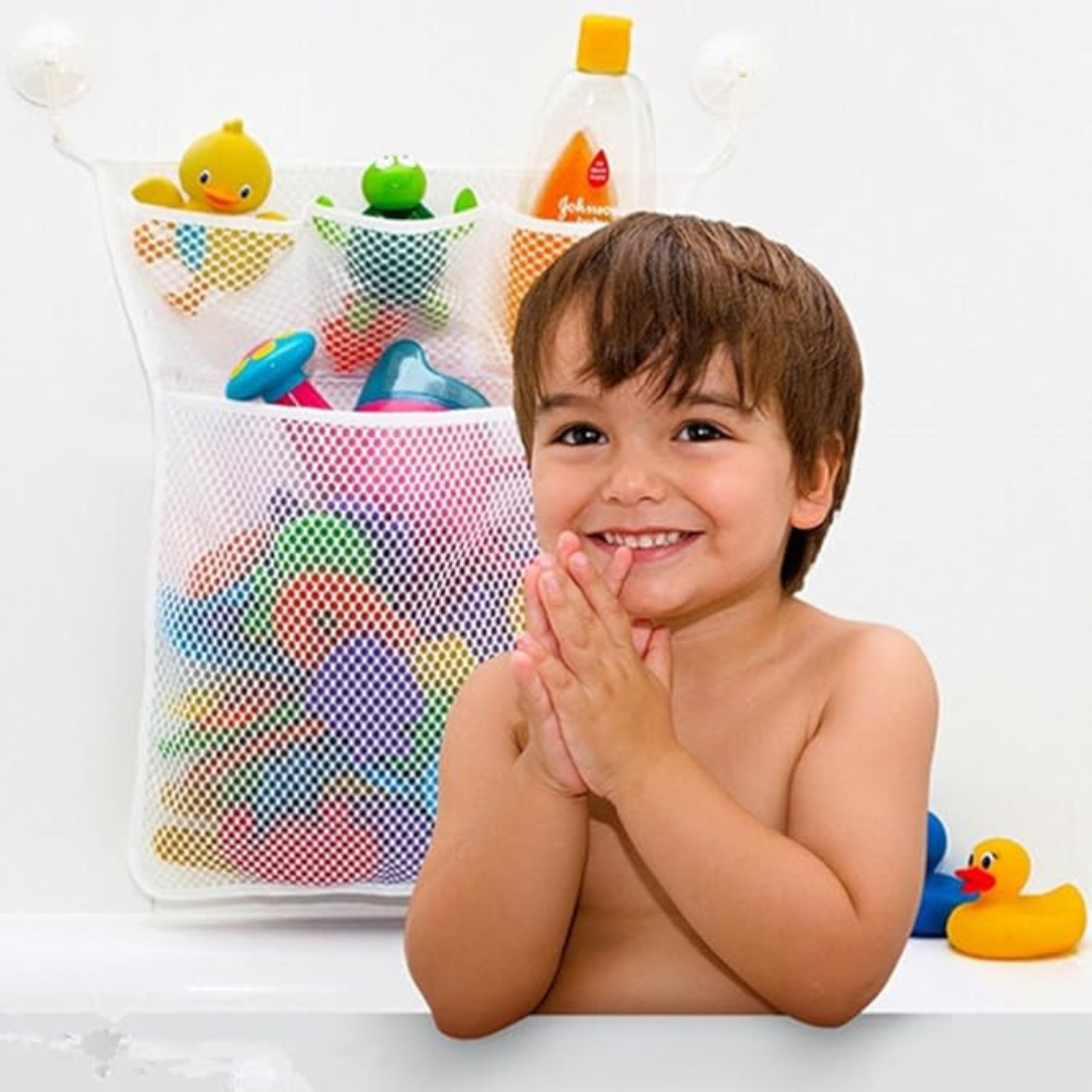 Bath Toy Storage Net – Strong & Mould-Free – With Suction Cups – Large Size