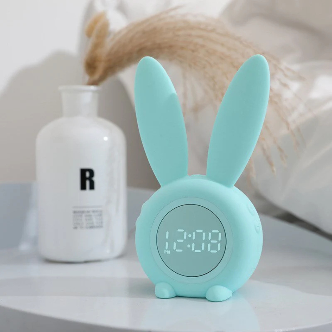 Sleep Trainer for Children | Night Light & Alarm Clock Function | Playful Rabbit Design