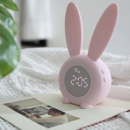 Sleep Trainer for Children | Night Light & Alarm Clock Function | Playful Rabbit Design