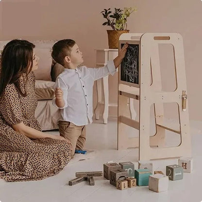 Wooden Toddler Learning Tower | 4-in-1 Multifunctional | Safe & Grow with Me Design